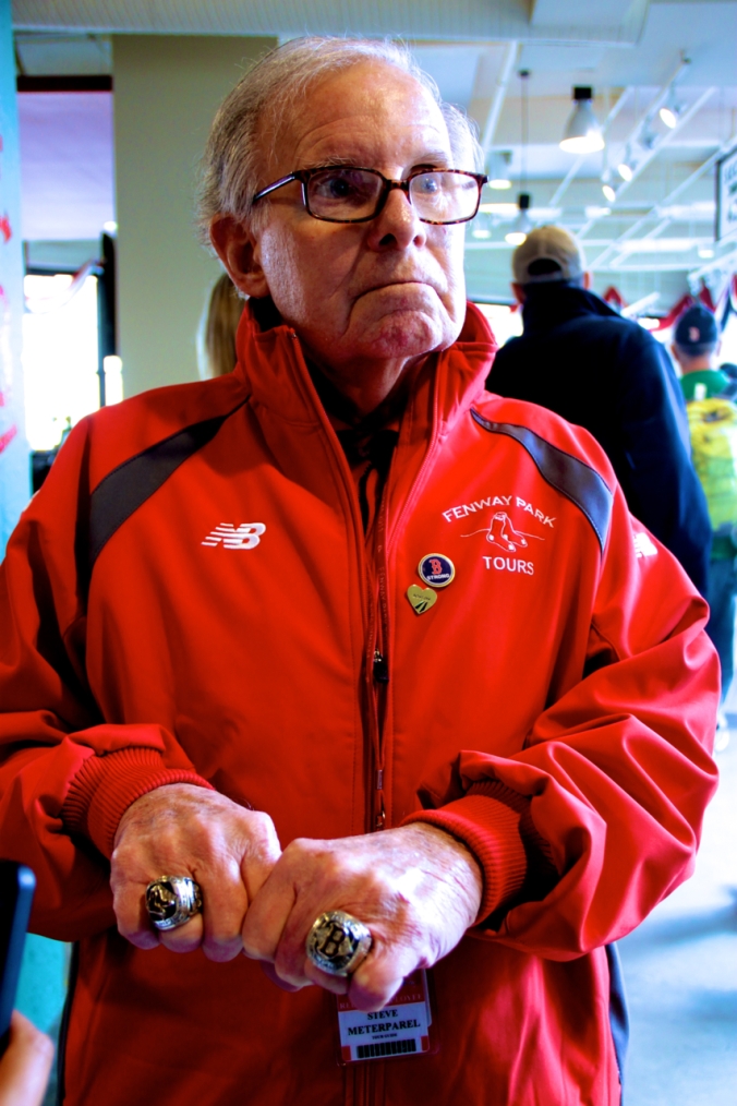 boston red sox fenway park man with world series rings