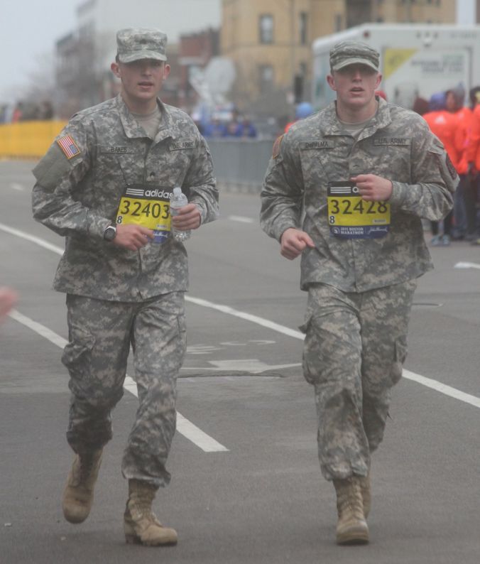 boston marathon april 20 2015 soldiers running numbers 32403 and 32428